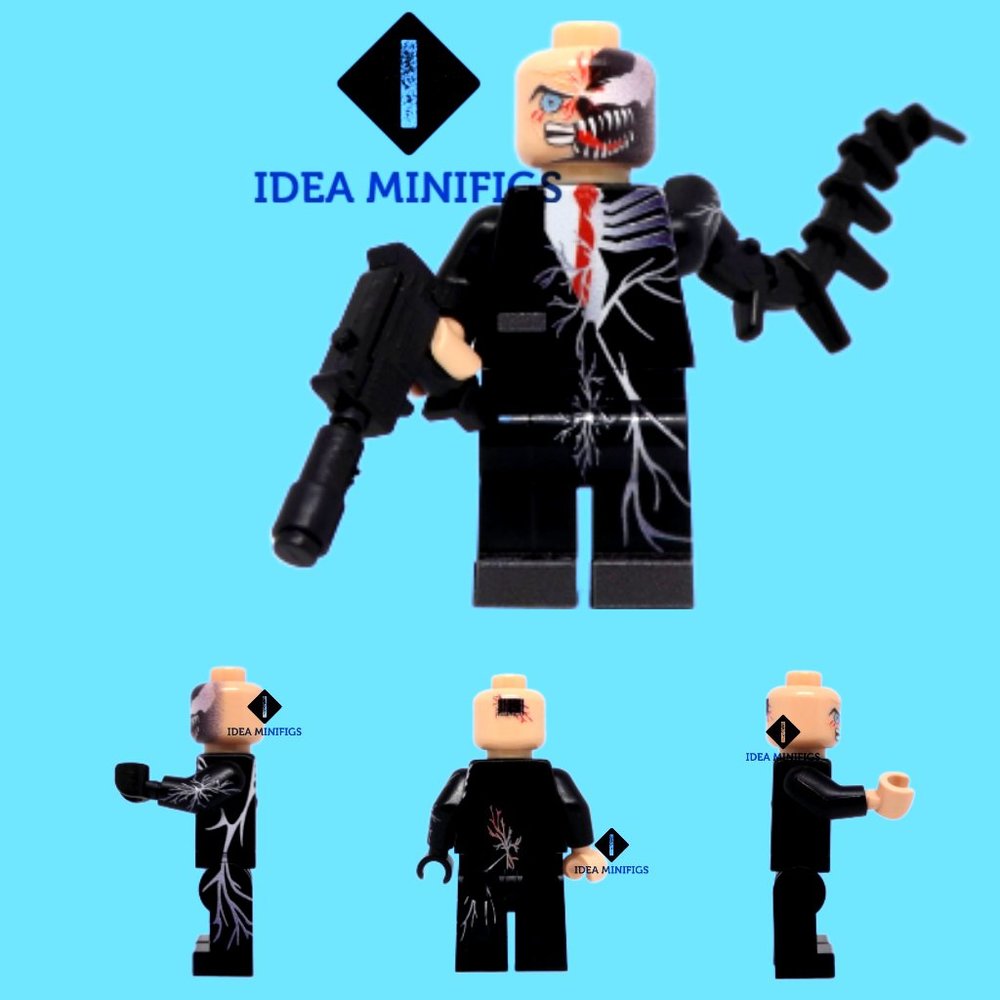 Venom Hitman Codename Agent 47 Hybrid Custom UV Print on Lego Minifigure